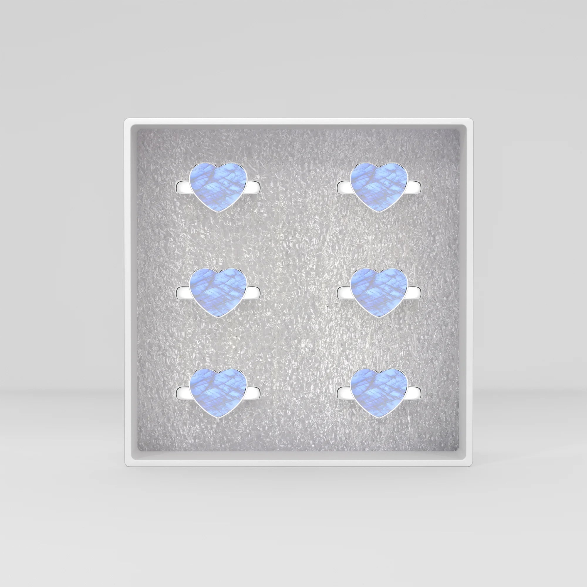 rainbow moonstone bezel-set ring