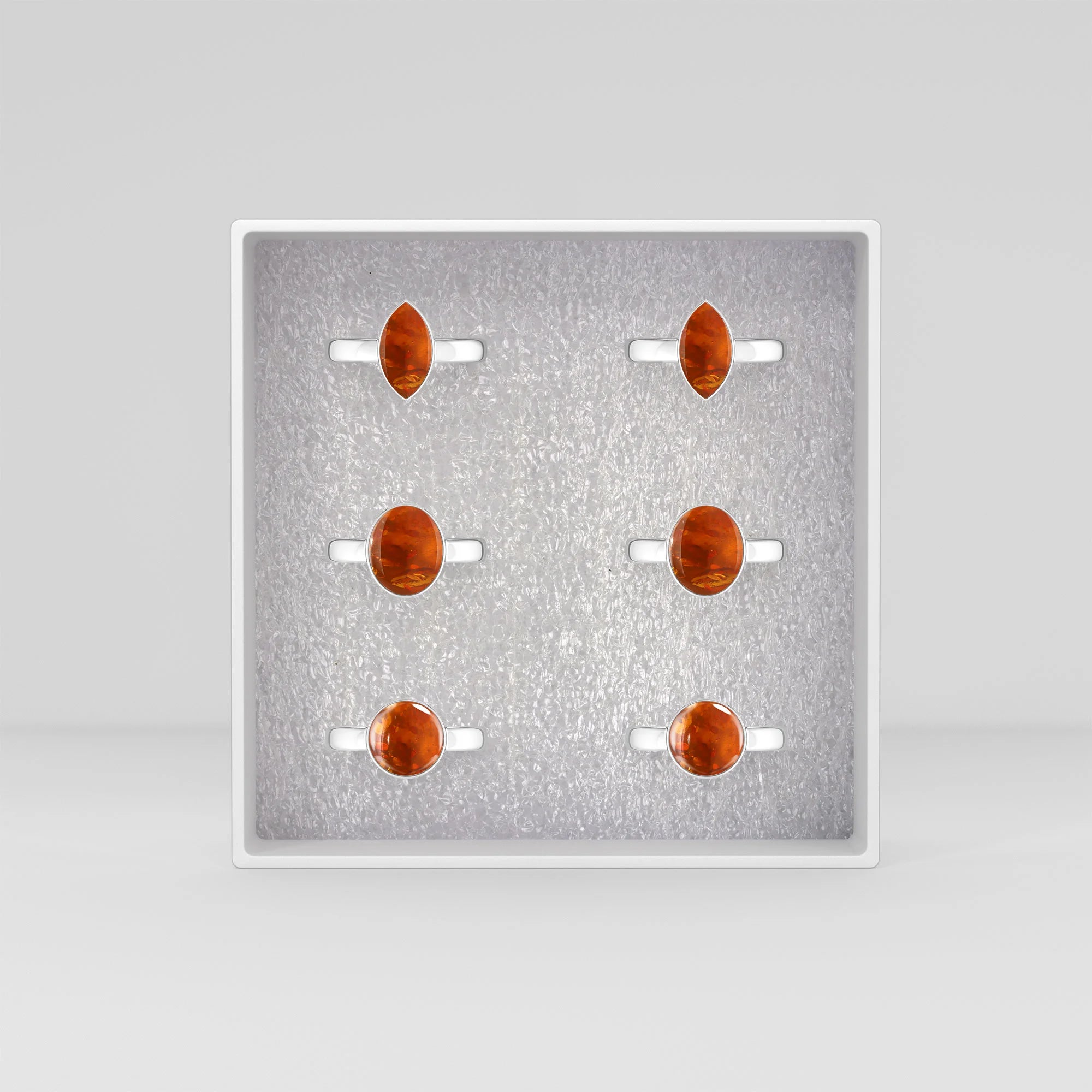 amber bezel-set ring