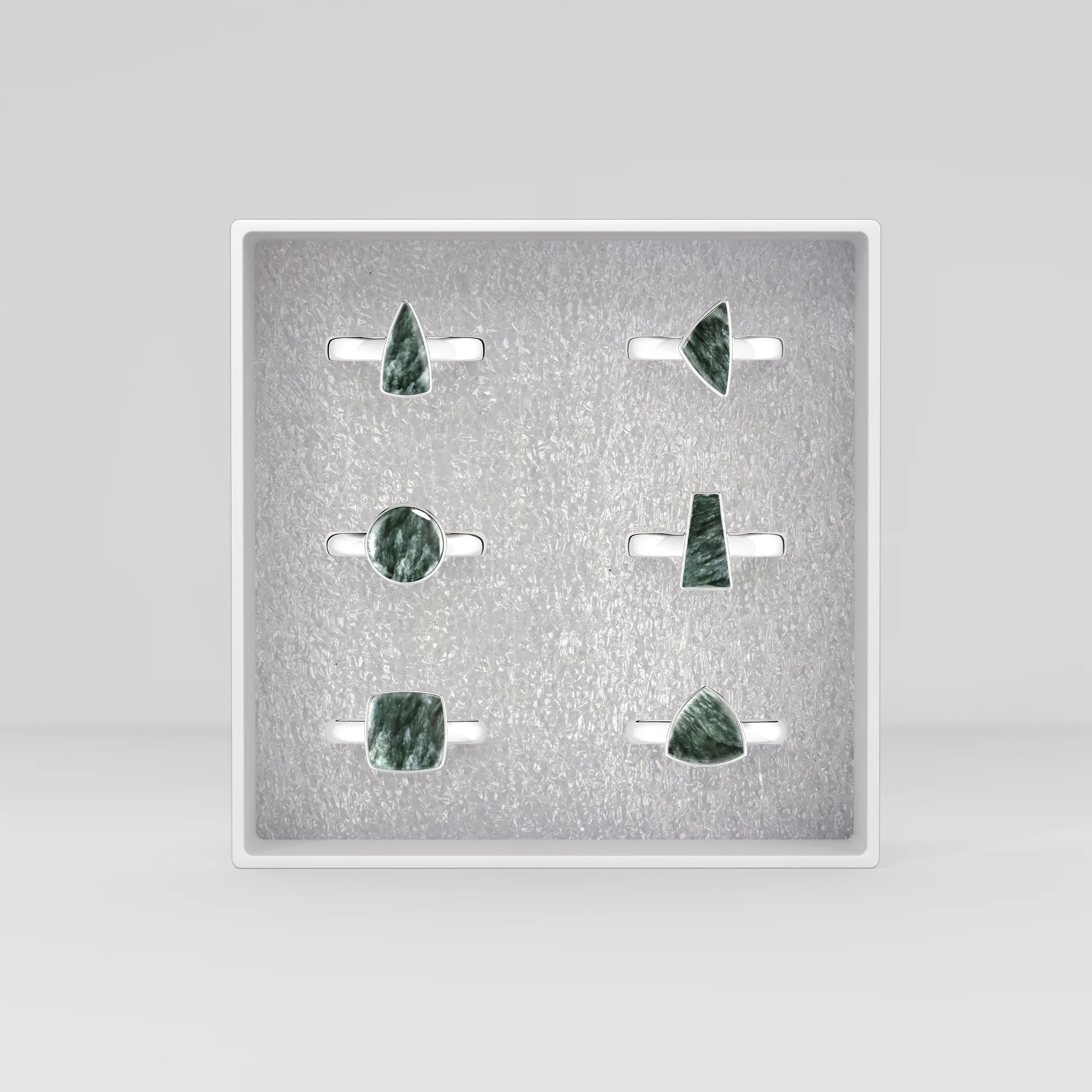 seraphinite bezel-set ring