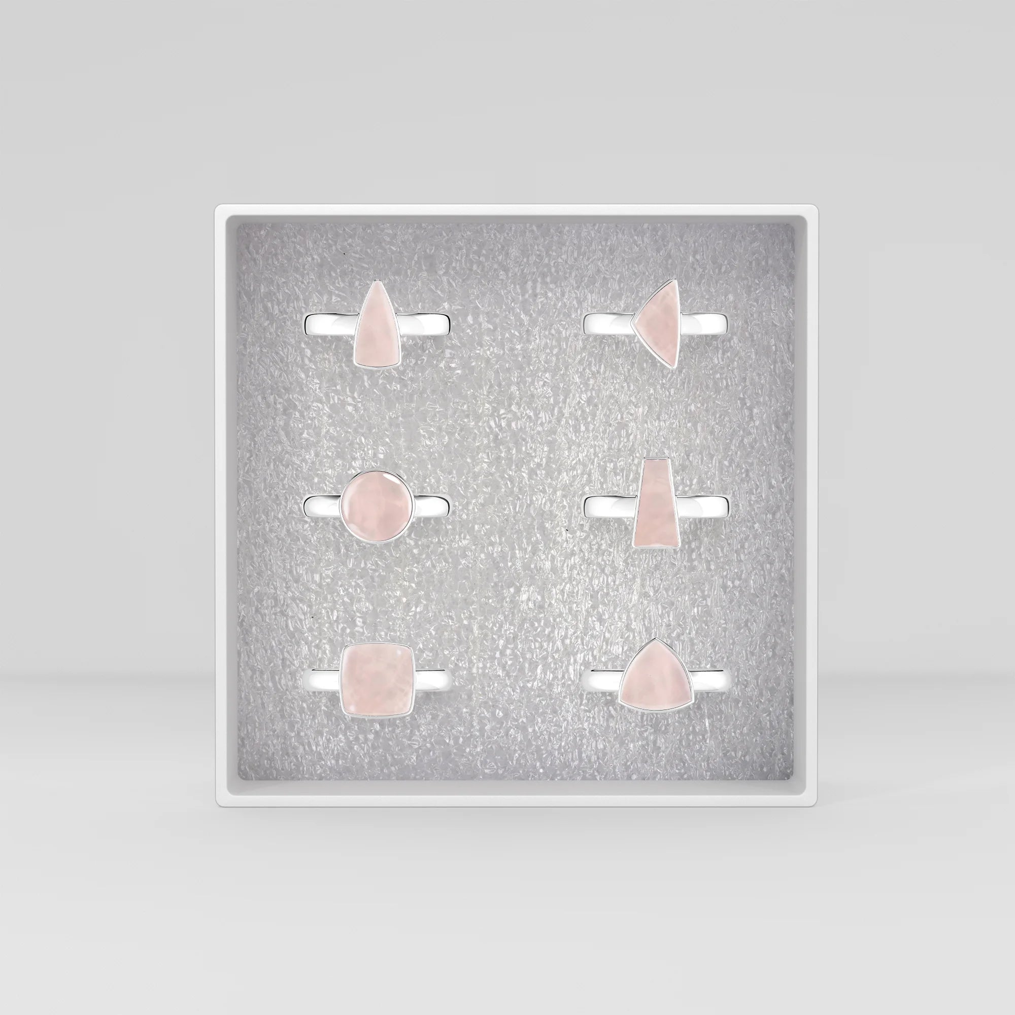 rose-quartz bezel-set ring