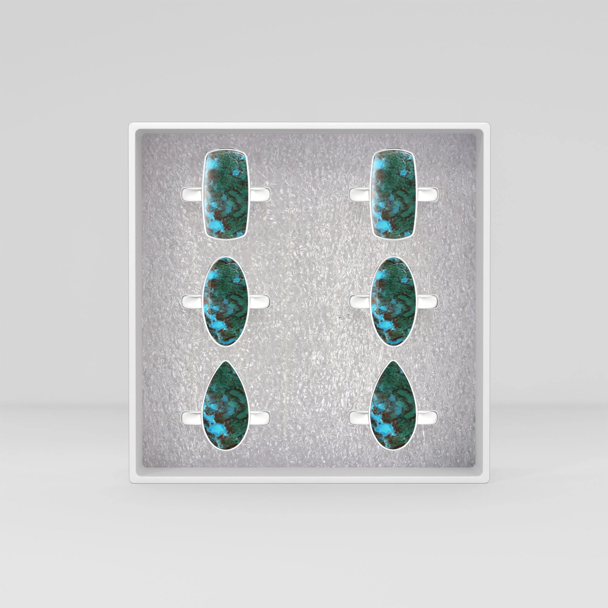 chrysocolla bezel-set ring