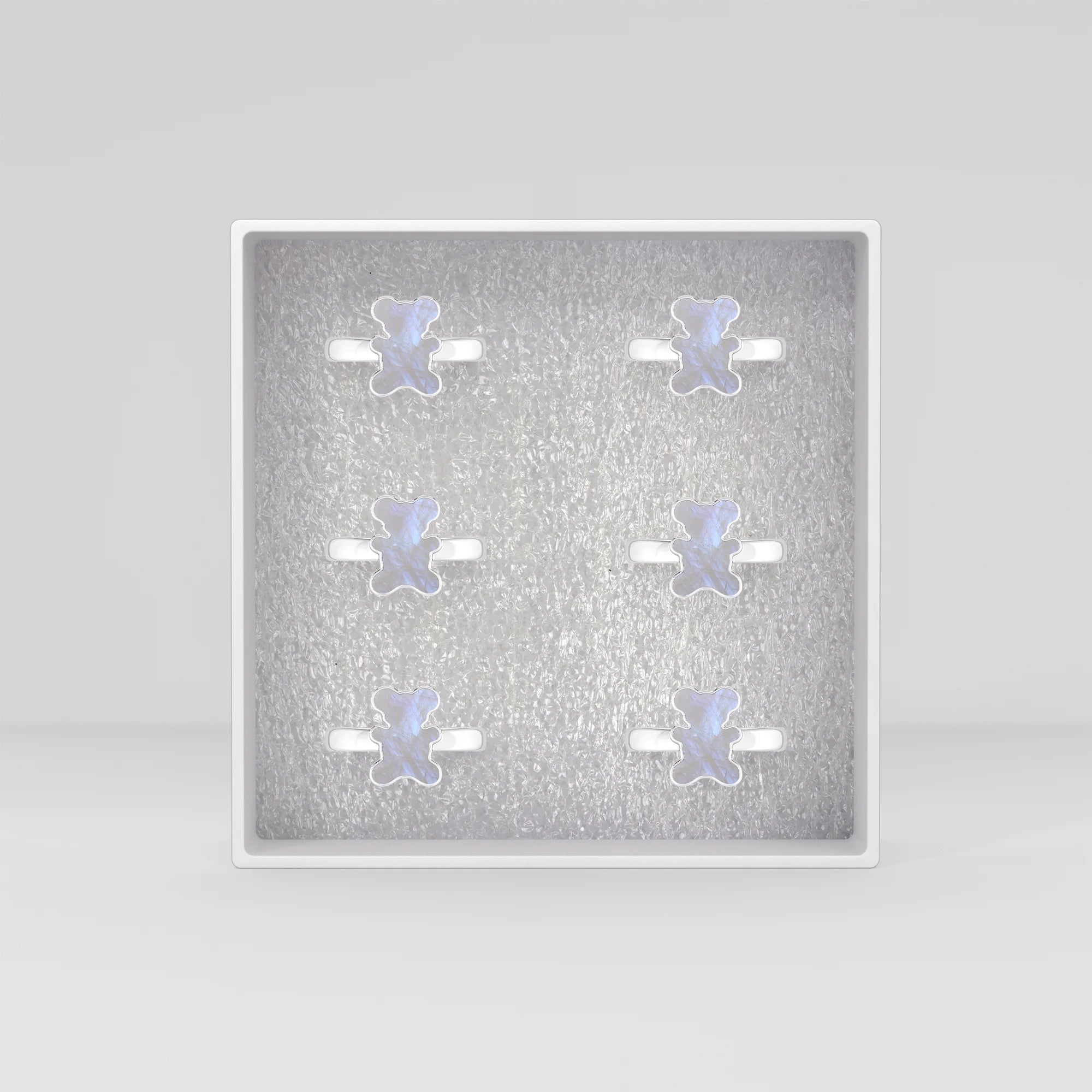 rainbow moonstone bezel-set ring