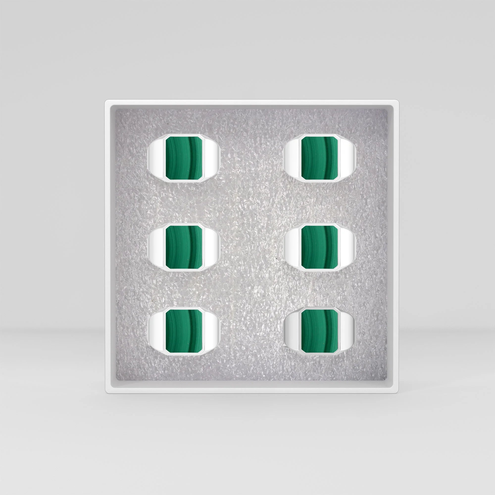 malachite men bezel-set ring