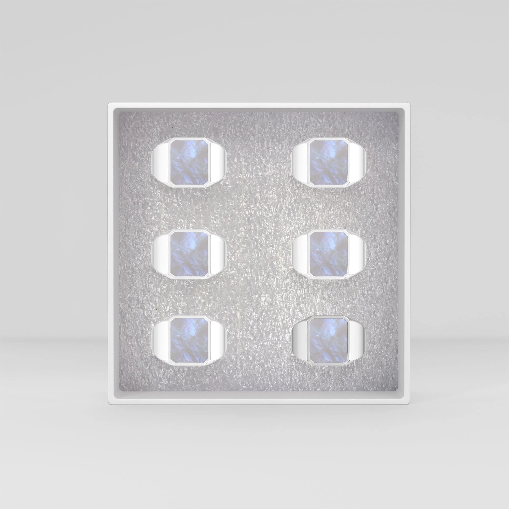 rainbow moonstone men bezel-set ring