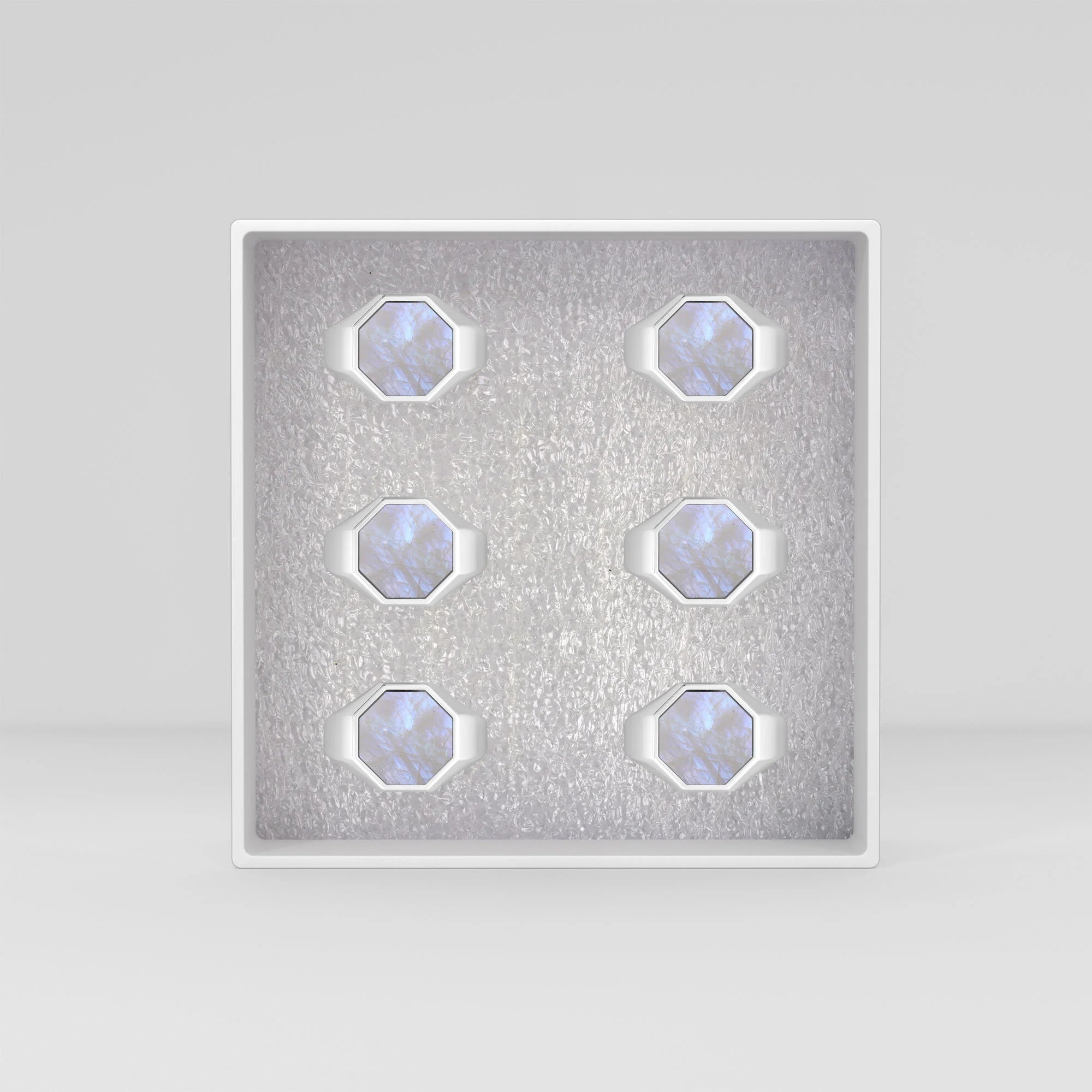 rainbow moonstone men bezel-set ring