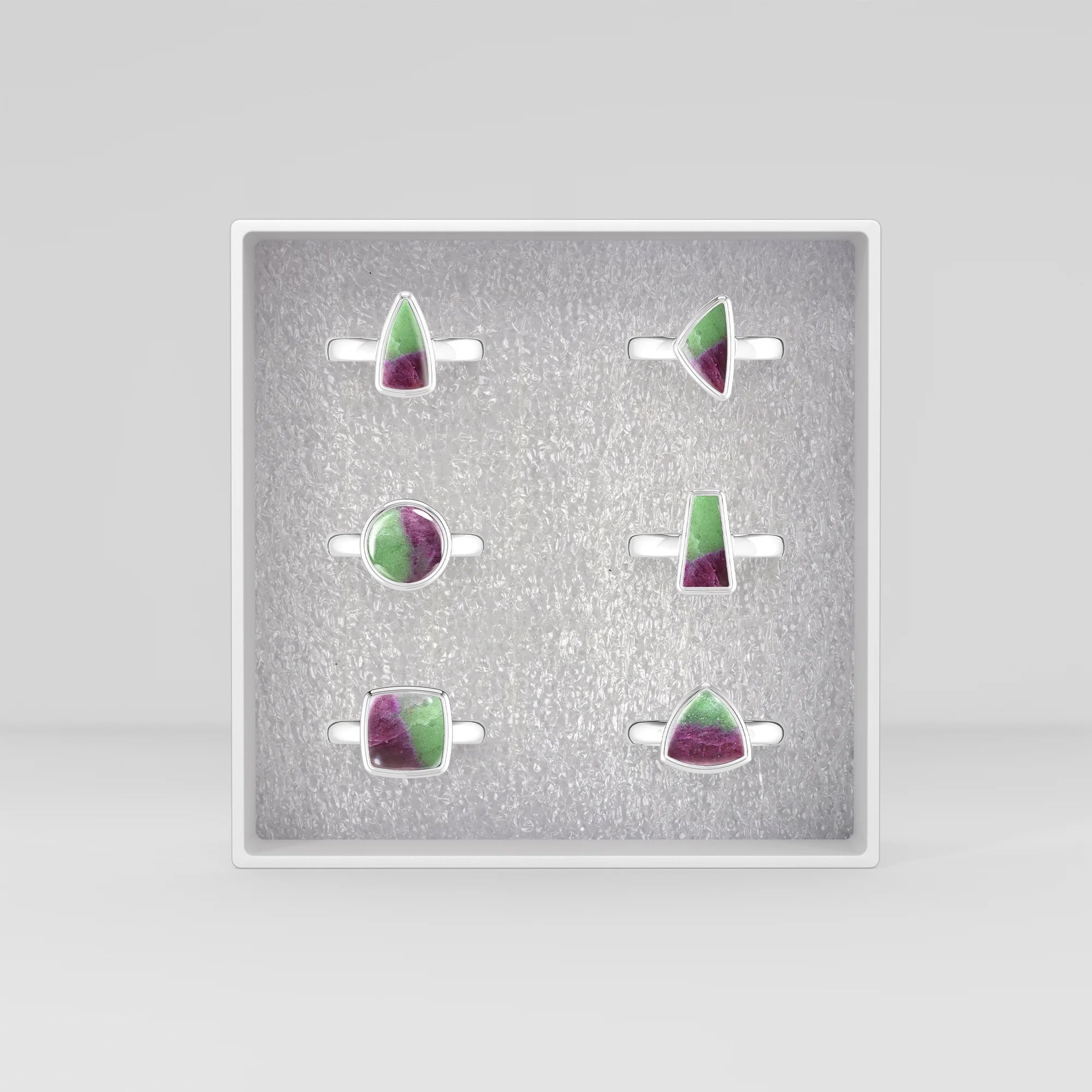 ruby-zoisite bezel-set ring