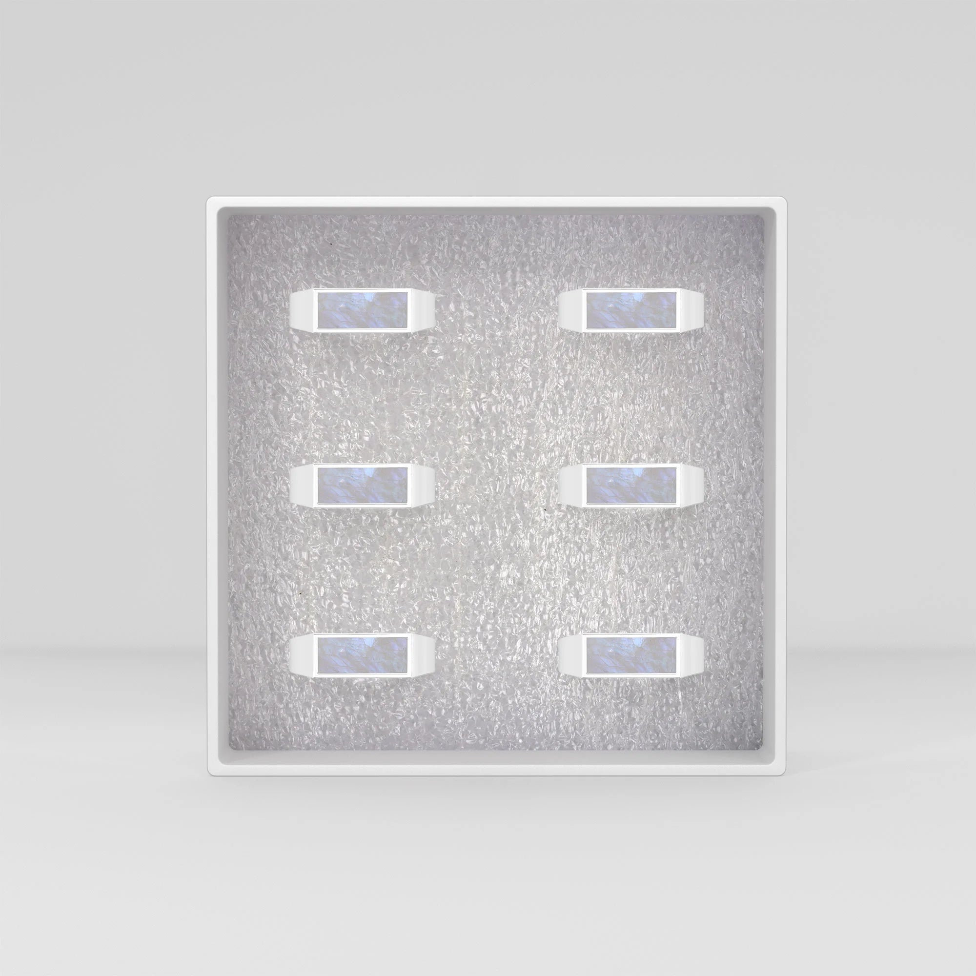 rainbow moonstone bezel-set ring