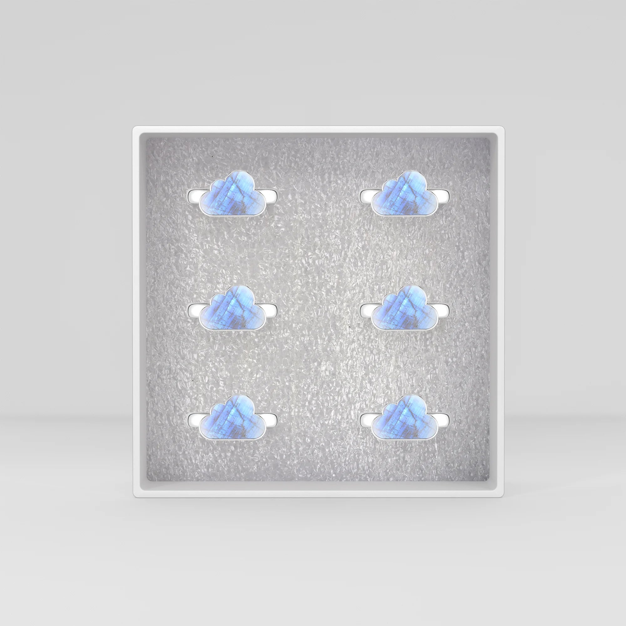 rainbow moonstone bezel-set ring