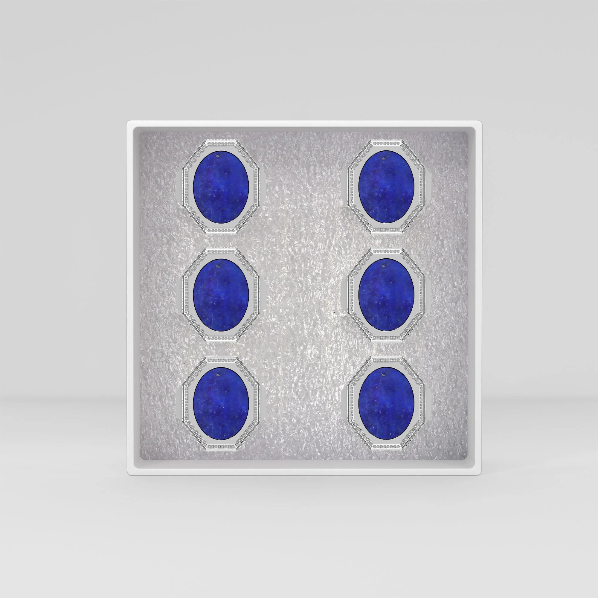 lapis lazuli men bezel-set ring