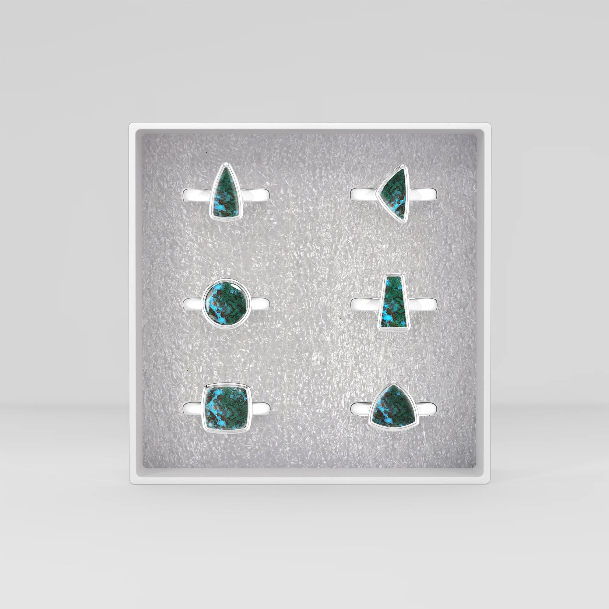 chrysocolla bezel-set ring