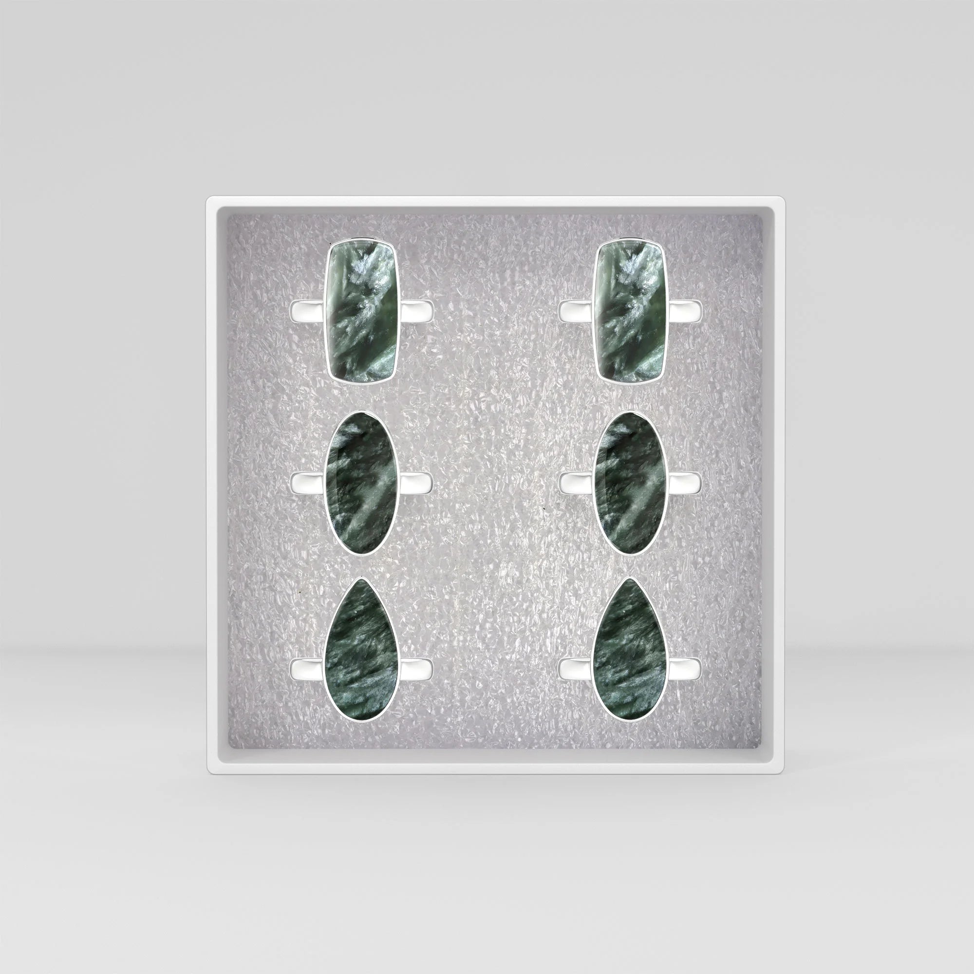 seraphinite bezel-set ring