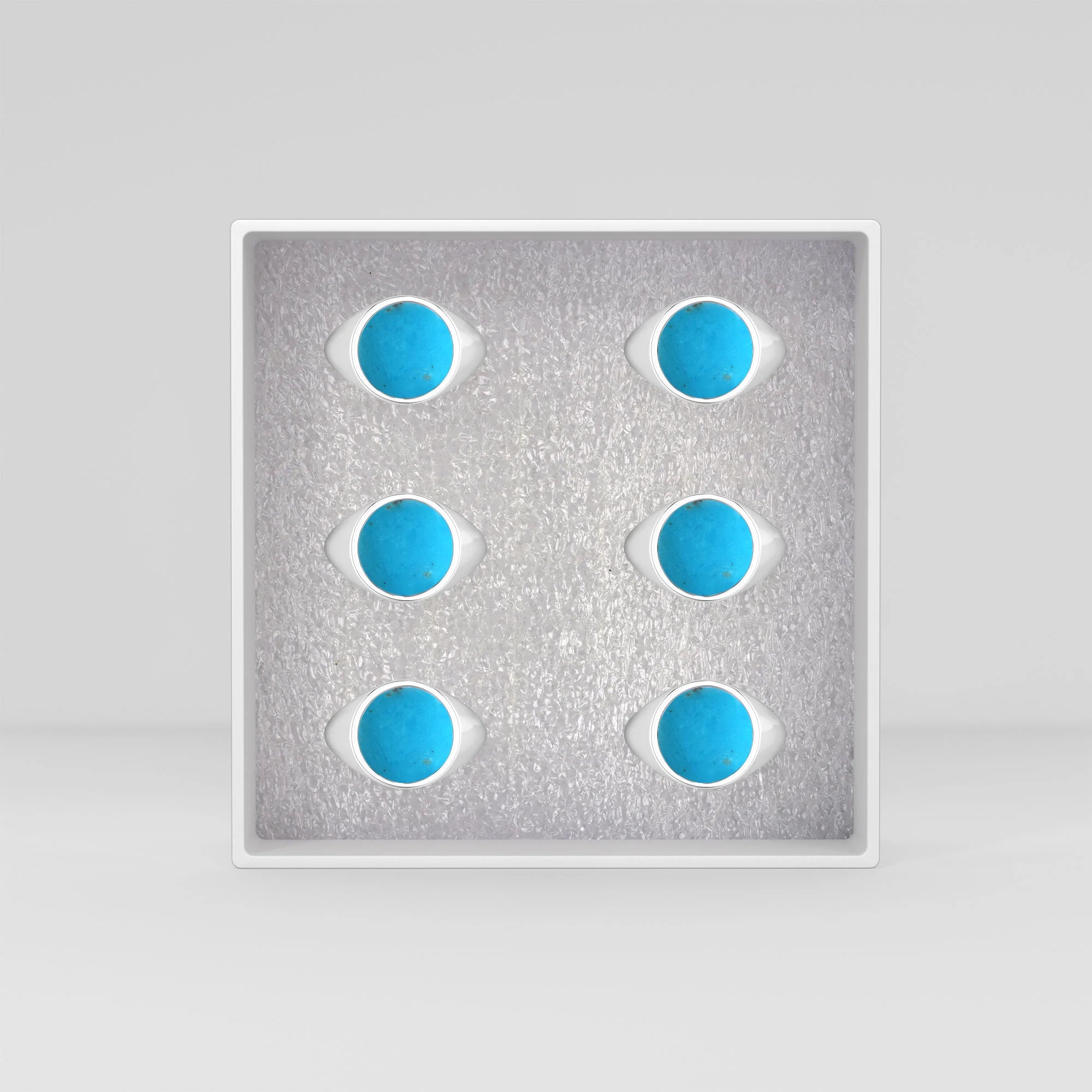 turquoise mens bezel-set ring