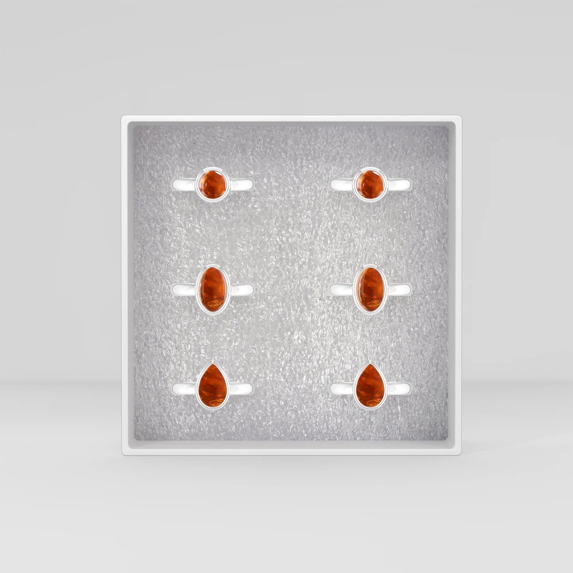 amber bezel-set ring
