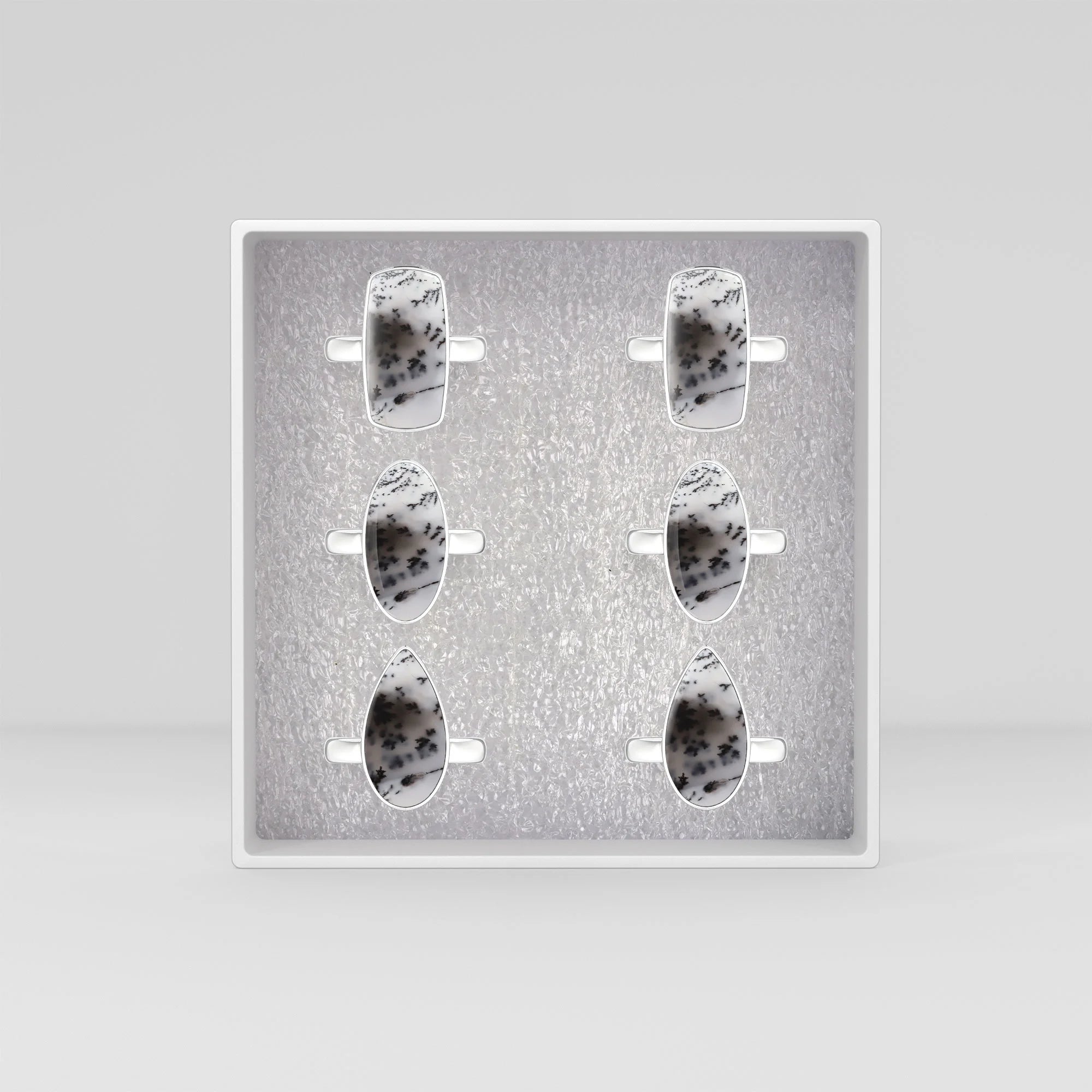 dendritic-opal bezel-set ring