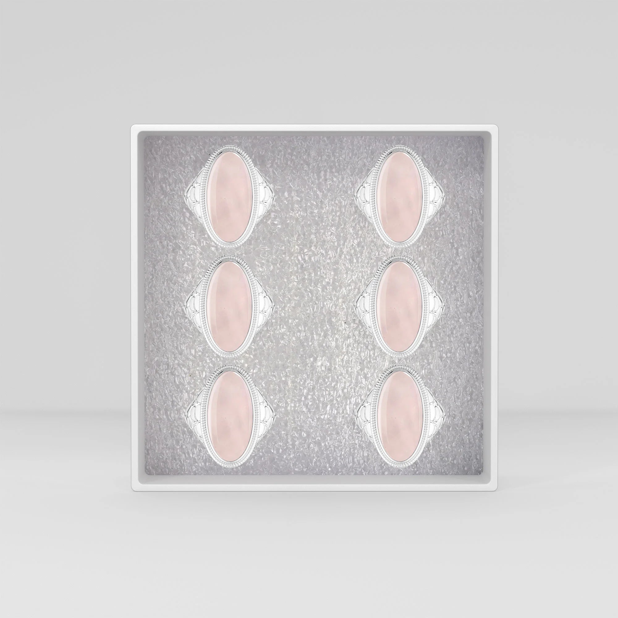 rose quartz bezel-set ring