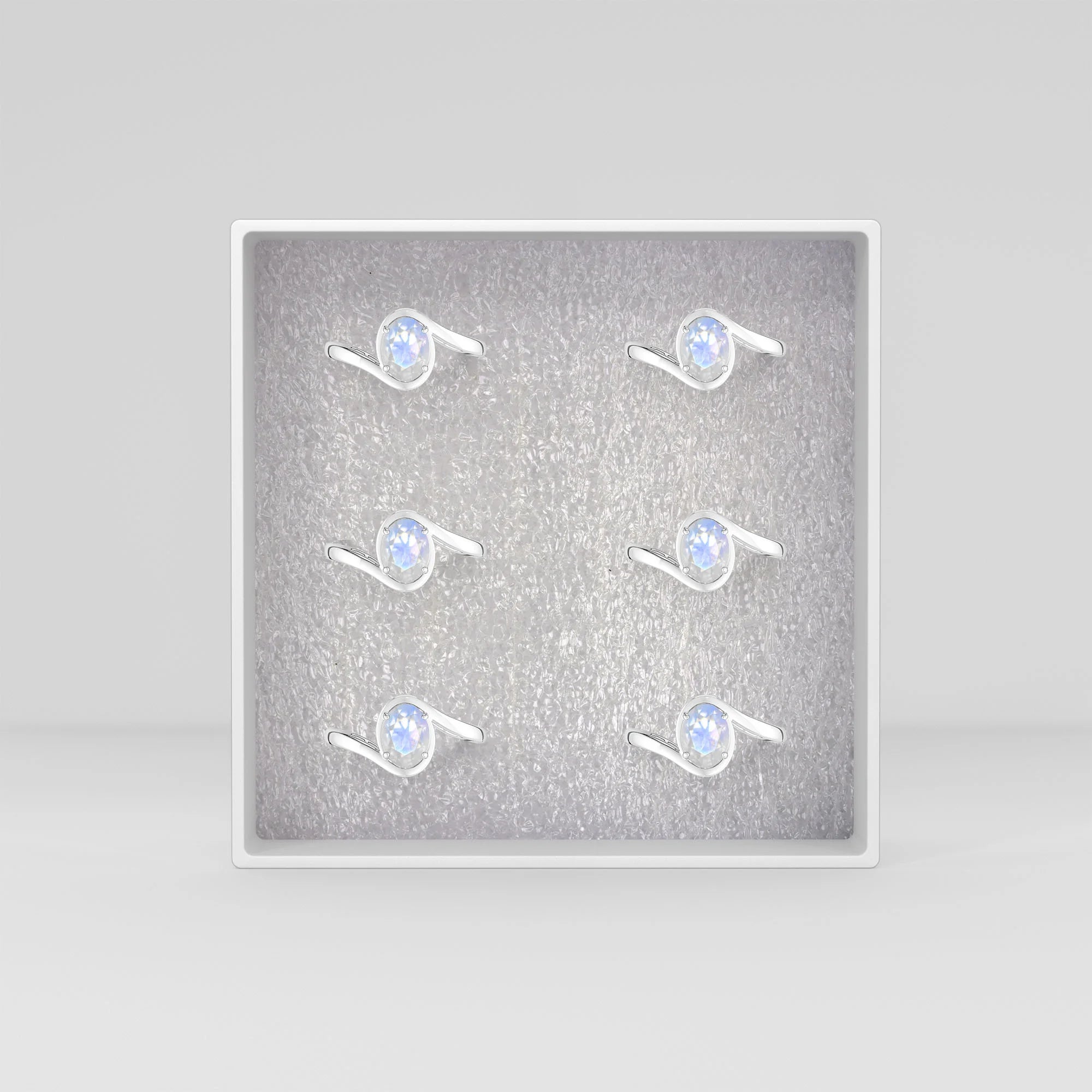 rainbow moonstone bezel-set ring