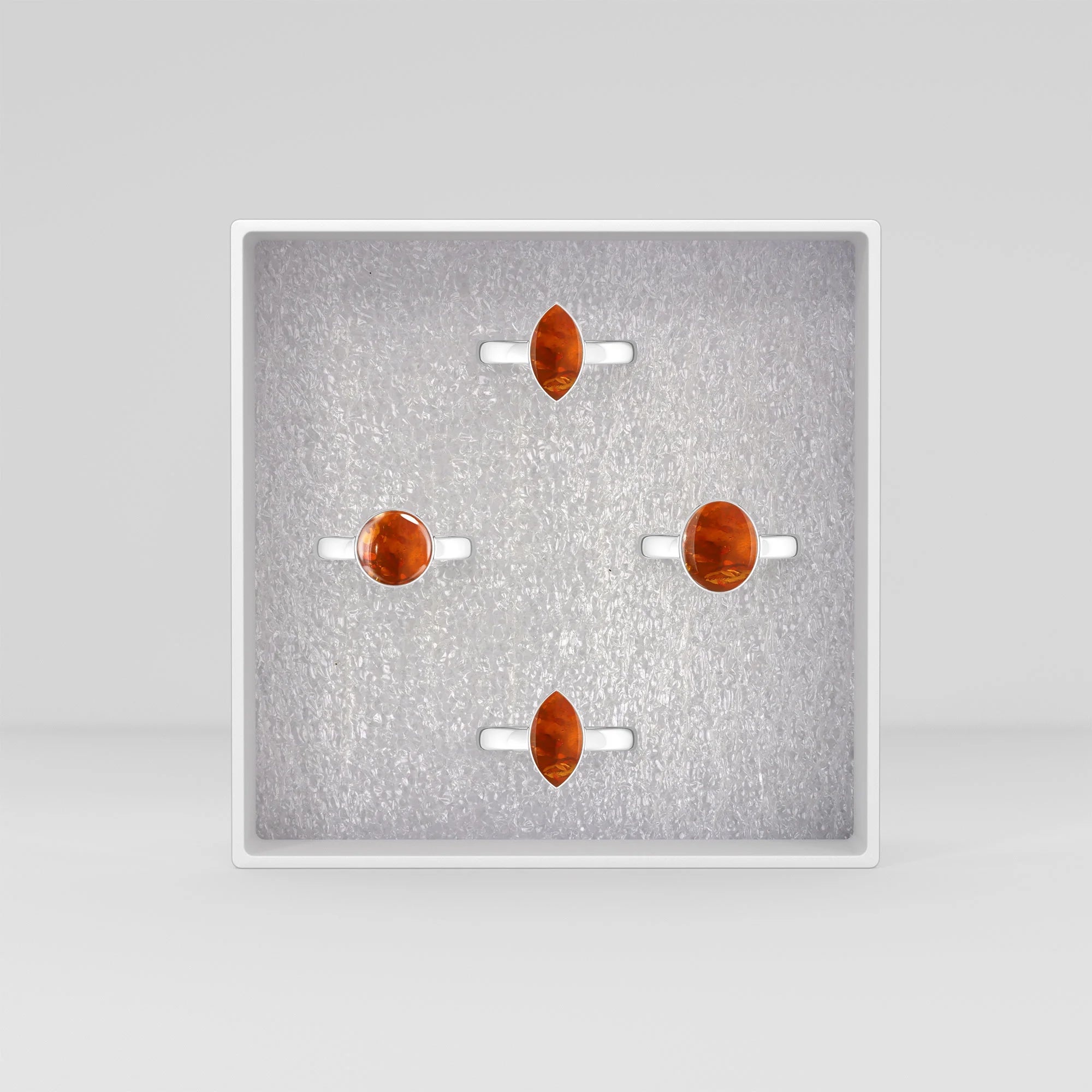 amber bezel-set ring