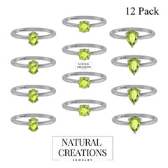 925 Sterling Silver Natural Cut Gemstone Prong Set Multi Shape Ring Jewelry