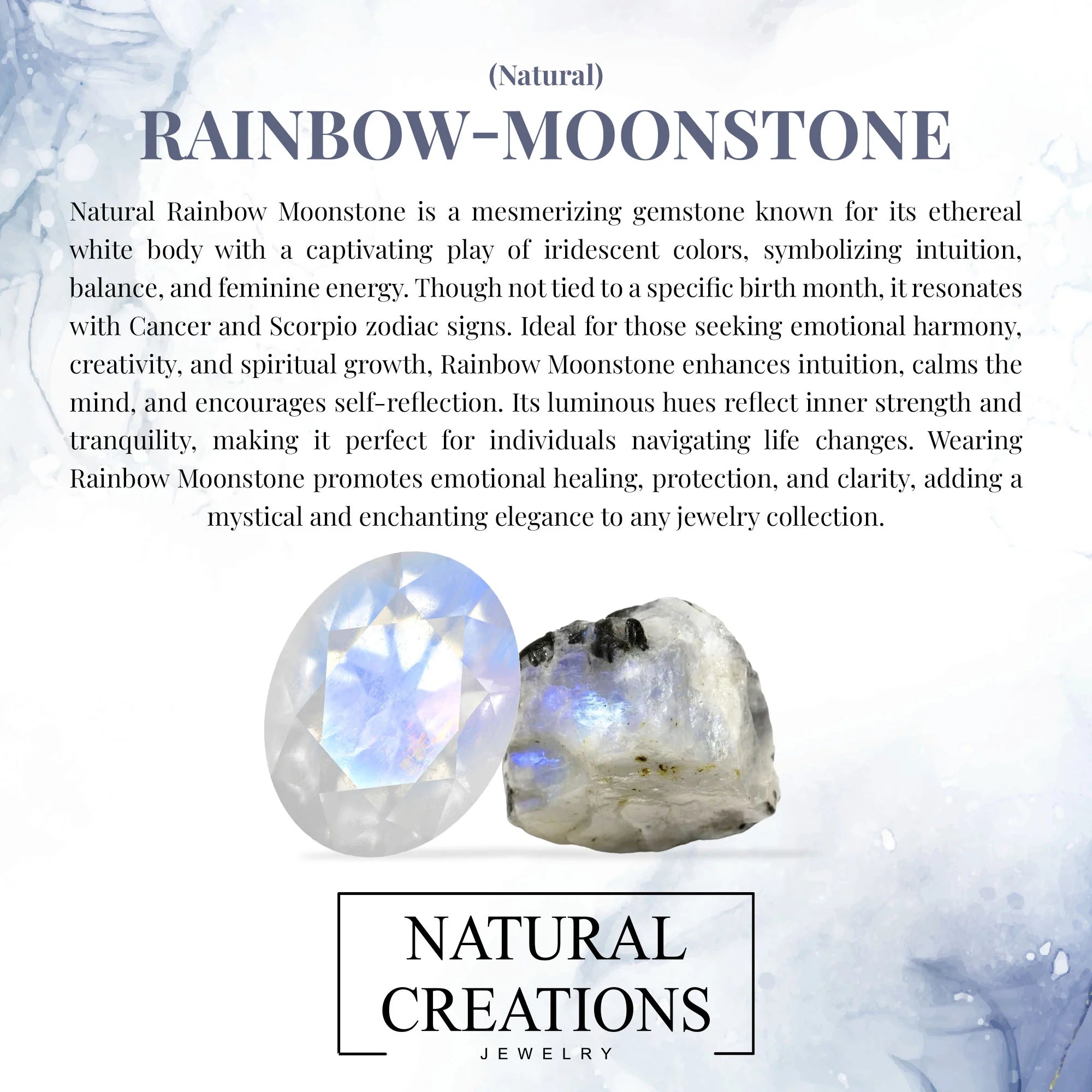 rainbow moonstone prong-set ring