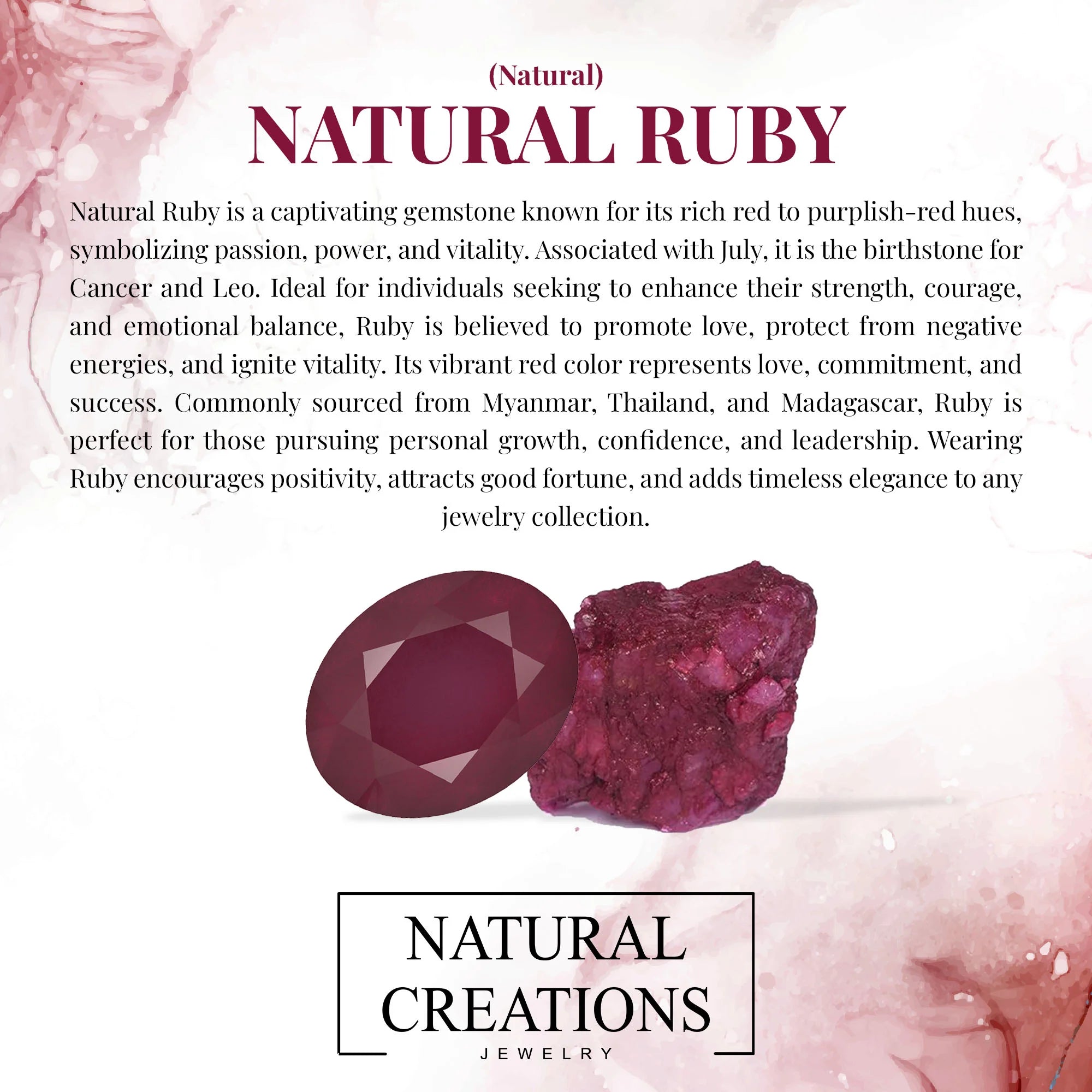 ruby rough bracelet