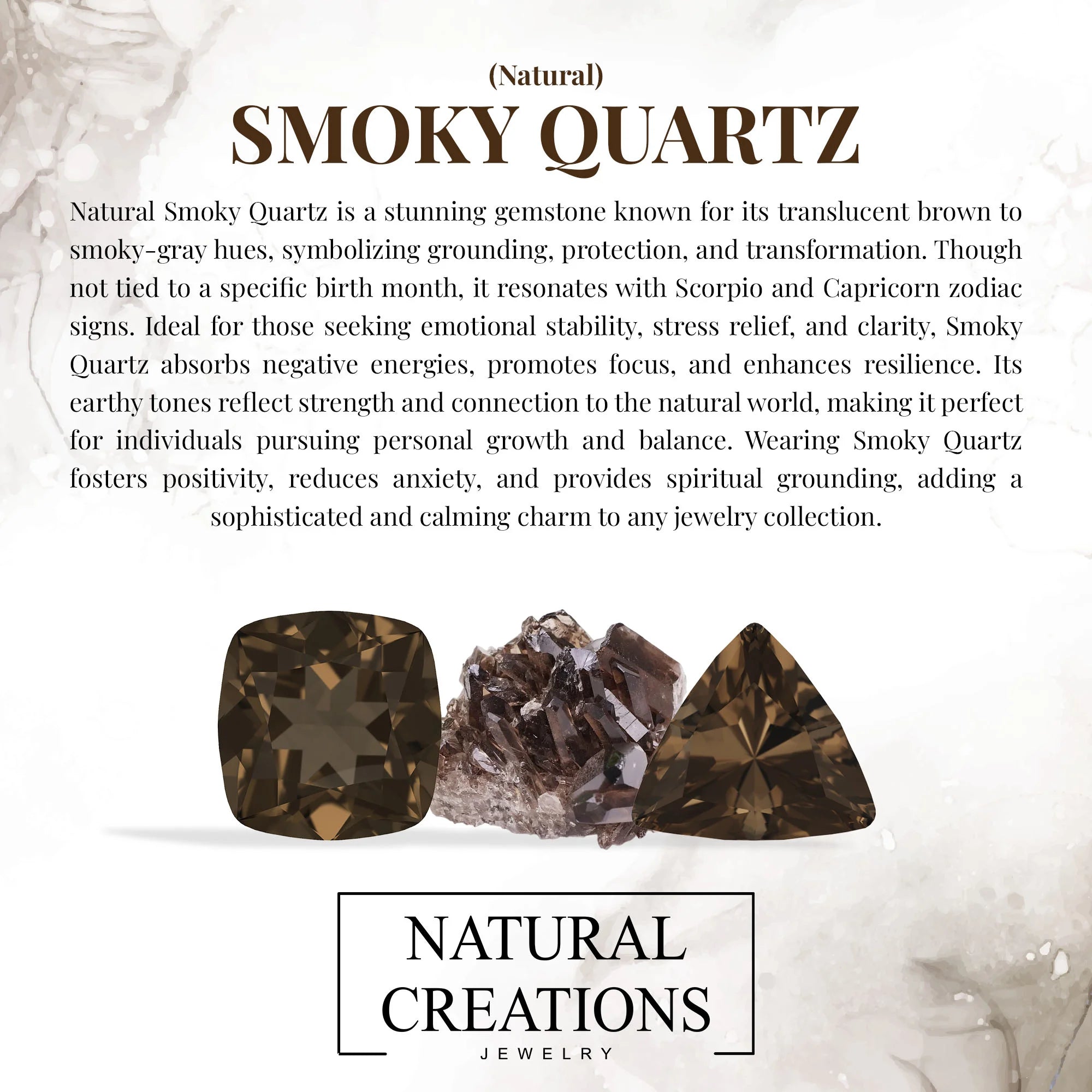 smoky quartz stackable bezel-set ring