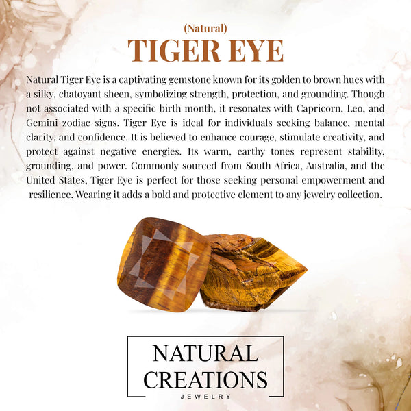 tiger eye men prong-set ring