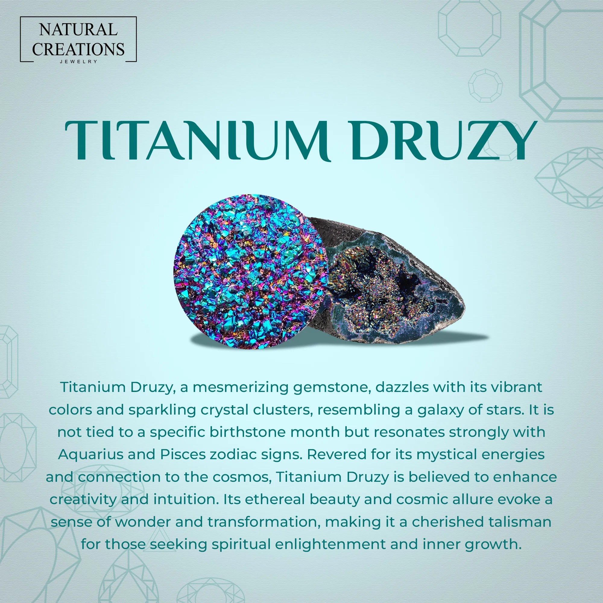 titanium druzy silver cab bracelet