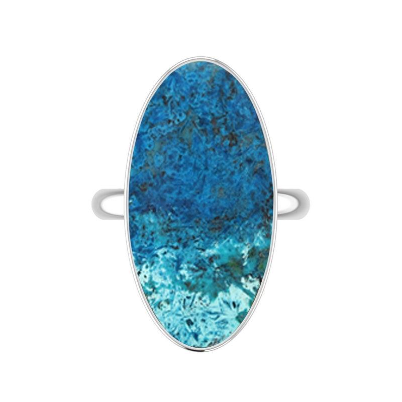 925 Sterling Silver Natural Shattuckite Stone Ring Bezel Set Jewelry Pack of 4 - (Box 17)