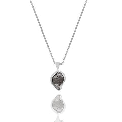 Raw Meteorite Necklace Pendant With Chain 18 Inches 925 Sterling Silver Jewelry Set of 12