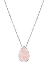 925 Sterling Silver Natural Rose Quartz Slider Necklace 18'in Chain Bezel Set Jewelry pack of 3
