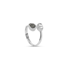 925 Sterling Silver Natural Raw Herkimer & Meteorite Twister Ring Jewelry Pack of 6