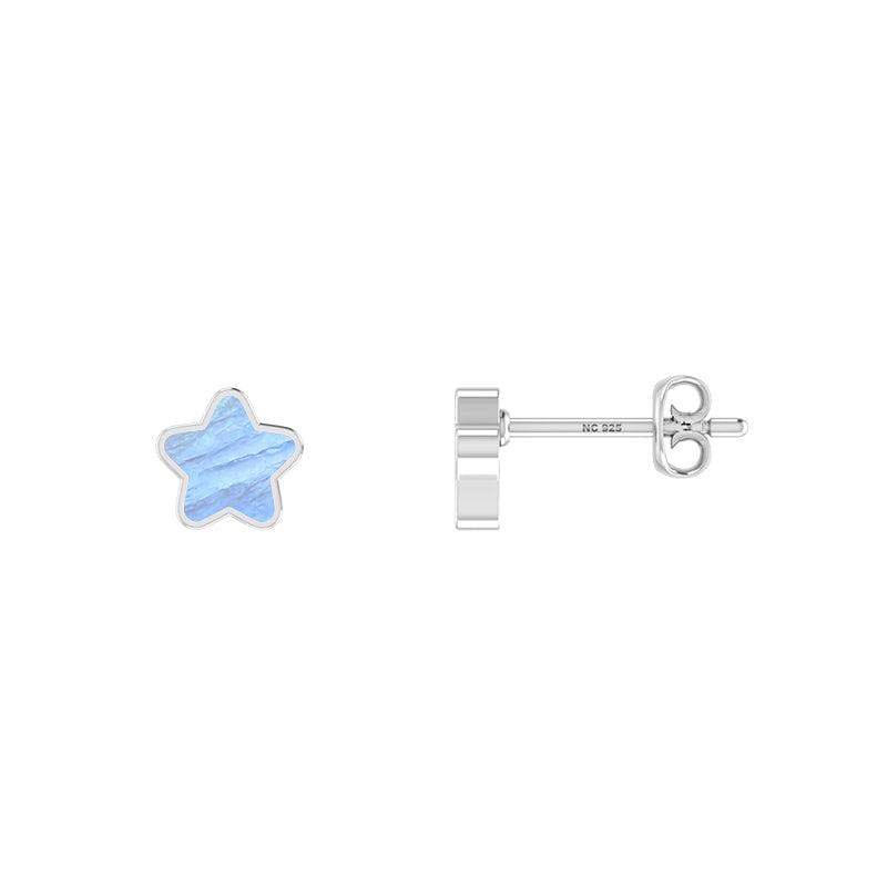 925 Sterling Silver Natural Rainbow Moonstone Cab Star Studs Earring Bezel Set jewelry pack of 3