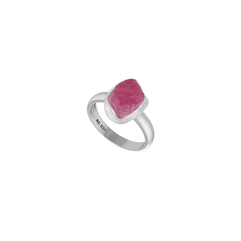 Natural Ruby Rough Ring 925 Sterling Silver Bezel Set Jewelry Pack of 4 - (Box 15)