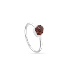 Dainty Raw Red Garnet Ring Stackable Ring 925 Sterling Silver Ring Jewelry Set of 12