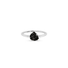 925 Sterling Silver Natural Raw Black Tourmaline Stackable Ring Prong Set Jewelry Pack of 12