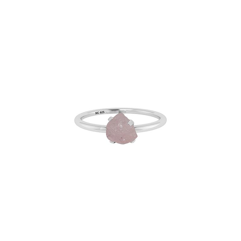 Natural Morganite Ring 925 Sterling Silver Prong Set Handmade Jewelry Pack of 12