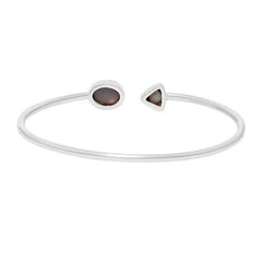 925 Sterling Silver Natural Titanium Druzy Cuff Bangle Bezel Set Jewelry Pack of 1