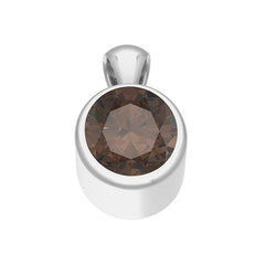 925 Sterling Silver Natural Smoky Cut Stone Pendant Necklace Jewelry Pack of 12