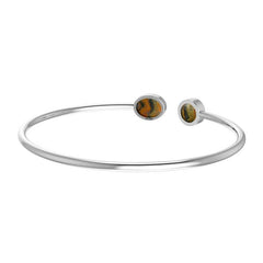 925 Sterling Silver Cab Bumble Bee Twister Bangle Bracelet Bezel Set Jewelry Pack of 1