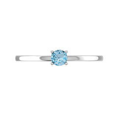 Natural Sky Blue Topaz Cut Stackable Prong Ring 925 Sterling Silver Jewelry Set Of 12