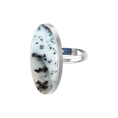 Natural Dendrite Opal Ring 925 Sterling Silver Bezel Set Jewelry Pack of 3 - (Box 10)