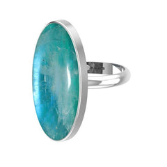 Natural Green Moonstone Ring 925 Sterling Silver Bezel Set Jewelry Pack of 3 - (Box 9)
