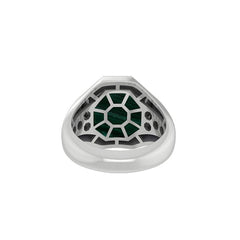 925 Sterling Silver Natural Malachite Cab Bezel Set Ring Handmade Jewelry Pack of 6