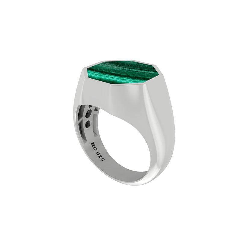 925 Sterling Silver Natural Malachite Cab Bezel Set Ring Handmade Jewelry Pack of 6