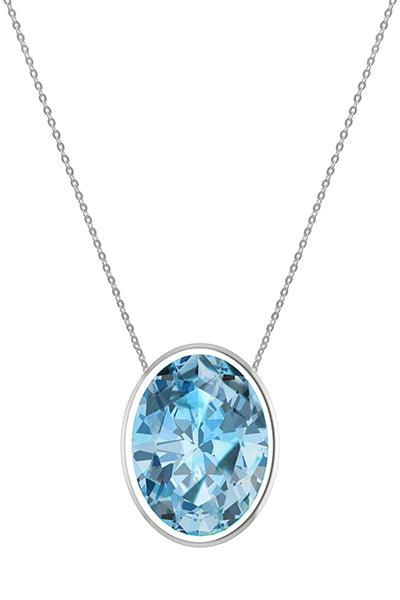 925 Sterling Silver Natural Swiss Blue Topaz Slider Necklace 18'in Chain Bezel Set Jewelry pack of 3ewelry Set of 3