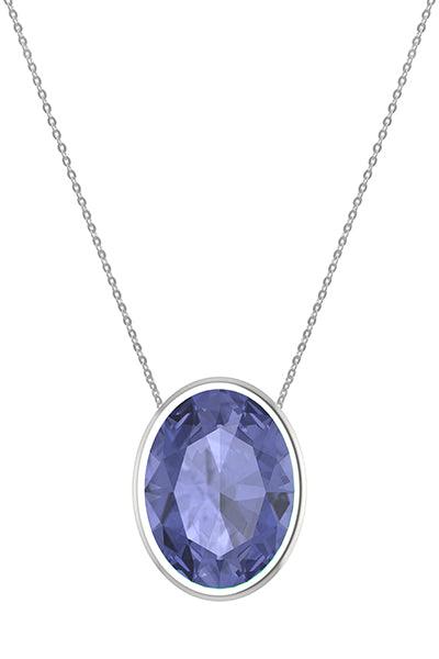 925 Sterling Silver Natural Tanzanite Slider Necklace 18'in Chain Bezel Set Jewelry pack of 3