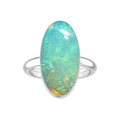Natural Ethiopian Opal Ring 925 Sterling Silver Bezel Set Handmade Jewelry Pack of 6 - (Box 7)