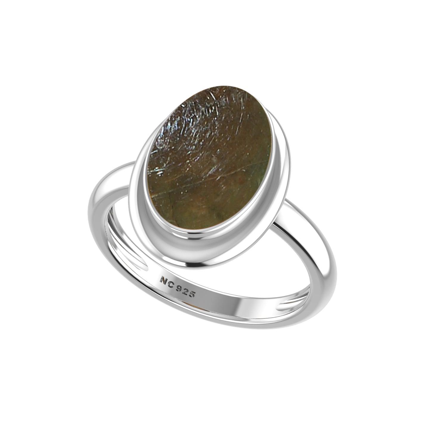 Natural Ammolite Rings for Women in Sterling Silver (Pack of 6, Bezel-Set)