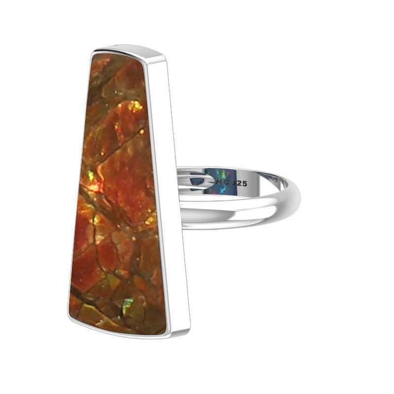 Natural Ammolite Ring 925 Sterling Silver Bezel Ring Jewelry Pack of 3 - (Box 9)