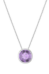 925 Sterling Silver Sliders Necklace Amethyst Necklace Slide With Chain 18" In Jewelry Set of 3